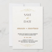 Einfache Minimalistische Hochzeitseinladung in Gol Einladung (Vorderseite)