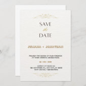 Einfache Minimalistische Hochzeitseinladung in Gol Einladung (Vorne/Hinten)