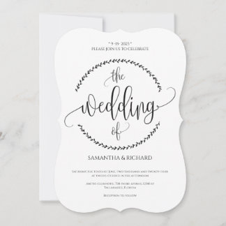 Einfache Minimalistische Hochzeitseinladung Save The Date