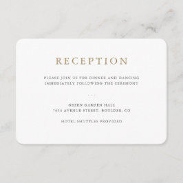 Einfache Minimalistische Hochzeitsempfangskarte Begleitkarte