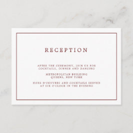 Einfache Minimalistische Hochzeitsempfehlung aus B Begleitkarte