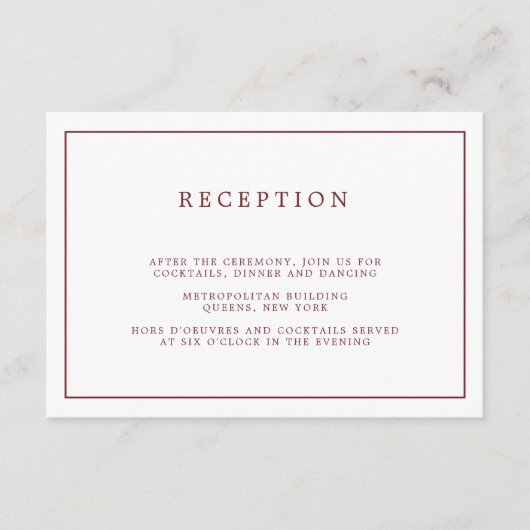 Einfache Minimalistische Hochzeitsempfehlung aus B Begleitkarte (Vorderseite)