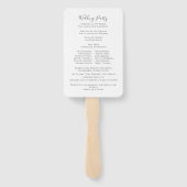 Einfache Minimalistische Hochzeitsfeier Fächer (Rückseite)