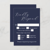 Einfache Minimalistische Hochzeitsfeier RSVP Karte (Vorne/Hinten)