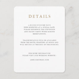 Einfache Minimalistische Hochzeitskarte Begleitkarte