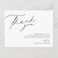 Einfache Minimalistische Hochzeitskarte Dankeschön