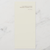 Einfache Minimalistische Hochzeitskarte Menükarte (Rückseite)