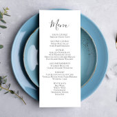 Einfache Minimalistische Hochzeitskarte Menükarte