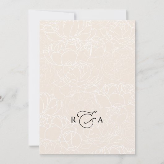 Einfache Minimalistische Hochzeitskarten Einladung (Rückseite)