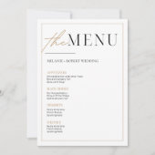 Einfache minimalistische Hochzeitsmenü in Schwarz  Einladung (Vorderseite)