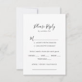 Einfache Minimalistische Hochzeitsmenü-UAWG RSVP Karte (Vorderseite)