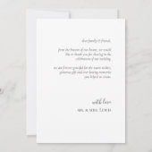 Einfache Minimalistische Hochzeitsnachricht für Fo (Rückseite)