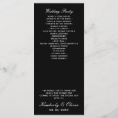 Einfache Minimalistische Hochzeitsprogramme in Sch Programm (Rückseite)