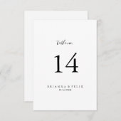 Einfache Minimalistische Hochzeitsstimmung - Tisch Einladung (Vorne/Hinten)