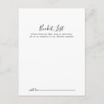 Einfache Minimalistische Hochzeitstiefelder-Karten Postkarte<br><div class="desc">Diese einfachen,  minimalistisch gestalteten Eimerkarten sind die perfekte Wahl für einen modernen Hochzeitsempfang oder ein modernes Brautparty. Das einfache und elegante Design zeichnet sich durch klassische und extravagante Schriftzeichen in Schwarz und Weiß aus. Ändern Sie den Wortlaut in Anzug jedes Lebensereignisses. Das Schild der Schaufelliste wird separat verkauft.</div>