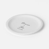 Einfache Minimalistische Hochzeitstorte Pappteller (Schrägansicht)