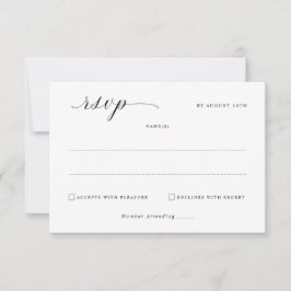 Einfache Minimalistische Hochzeitstorte RSVP Karte