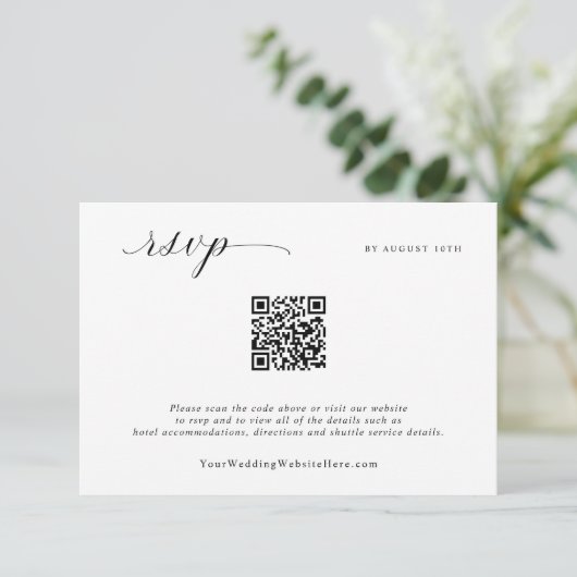 Einfache Minimalistische Hochzeitstorte RSVP Karte (Stehend Vorderseite)