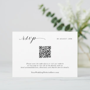 Einfache Minimalistische Hochzeitstorte RSVP Karte