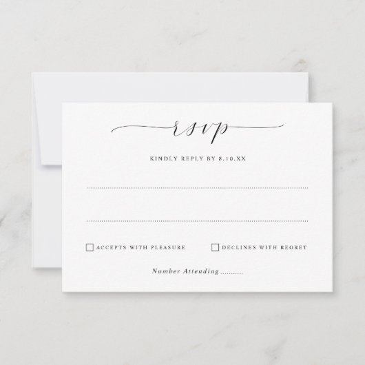 Einfache Minimalistische Hochzeitstorte RSVP Karte (Vorderseite)