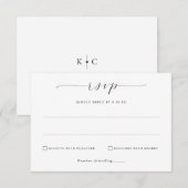 Einfache Minimalistische Hochzeitstorte RSVP Karte (Vorne/Hinten)