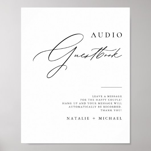 Einfache Minimalistische Hochzeitsurkunde Poster (Vorne)