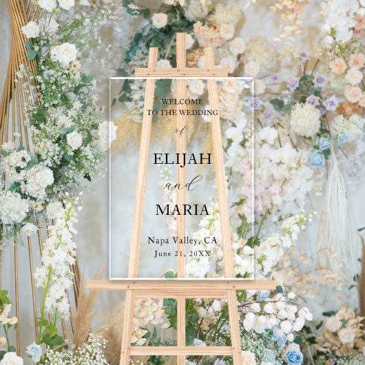 Einfache Minimalistische Hochzeitswillkommen Acrylschild