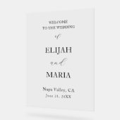 Einfache Minimalistische Hochzeitswillkommen Acrylschild (Winkel)