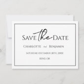 Einfache Minimalistische Hochzeitswohnung Save the Date (Vorderseite)