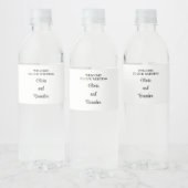 Einfache Minimalistische Hochzeitwasserflasche Wasserflaschenetikett (Flaschen)