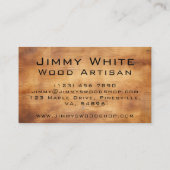 Einfache Minimalistische Holzbearbeitung Visitenkarte (Rückseite)