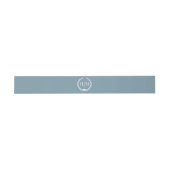 Einfache Minimalistische Icy Slate Blue Monogram W Einladungsbanderole (Flach)