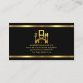 Einfache Minimalistische Imitate Gold Lines Catere Visitenkarte (Rückseite)