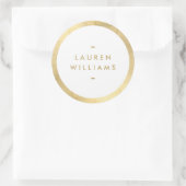 Einfache Minimalistische Imitate - Goldgrenze Runder Aufkleber (Tasche)