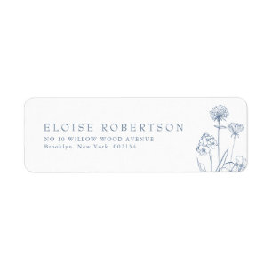 Einfache minimalistische Immergrün-Wildblumen-Adre