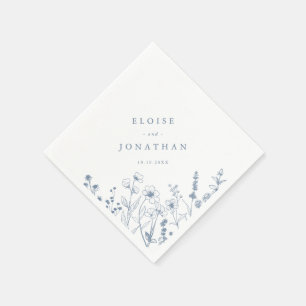 Einfache minimalistische Immergrün-Wildblumen-Hoch Serviette