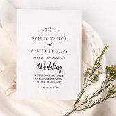 Einfache Minimalistische informelle Hochzeit Einladung