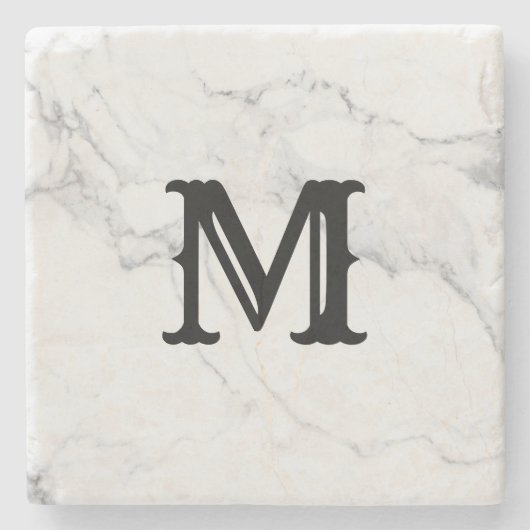 Einfache Minimalistische Initialbuchstabengestaltu Steinuntersetzer (Vorderseite)