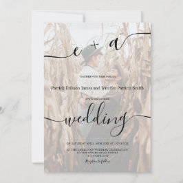 Einfache minimalistische Initialen Script Foto Hoc Einladung