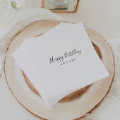 Einfache Minimalistische Kalligrafie Happy Birthda Serviette