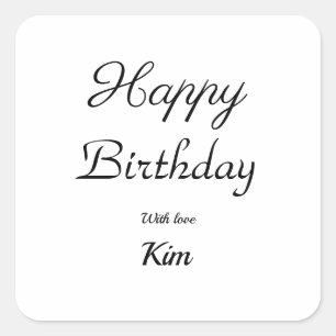 einfache minimalistische Kalligrafie herzlichen Gl Quadratischer Aufkleber