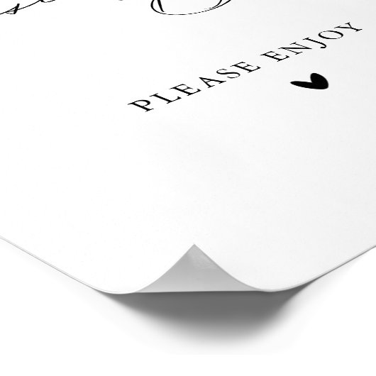 Einfache Minimalistische Kalligrafie Hochzeitstort Poster (Ecke)