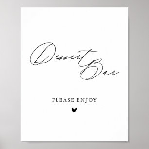 Einfache Minimalistische Kalligrafie Hochzeitstort Poster