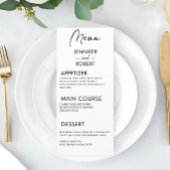 Einfache Minimalistische Kalligrafie Rustikale Hoc Menükarte