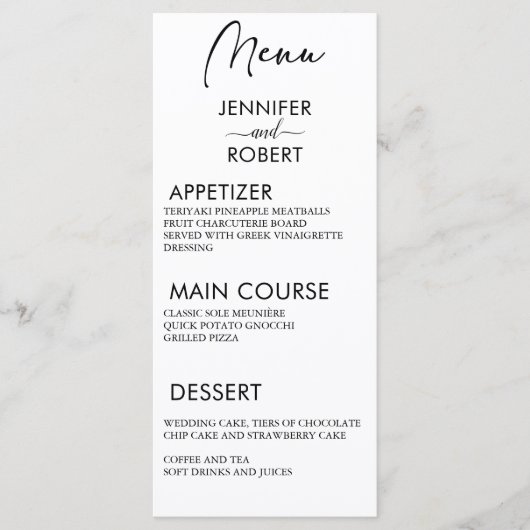 Einfache Minimalistische Kalligrafie Rustikale Hoc Menükarte (Vorderseite)