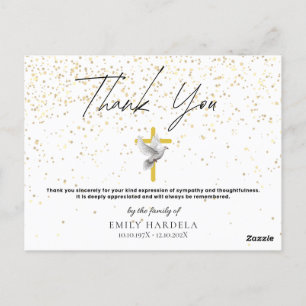 Einfache Minimalistische Karte - Kreuz und Taube