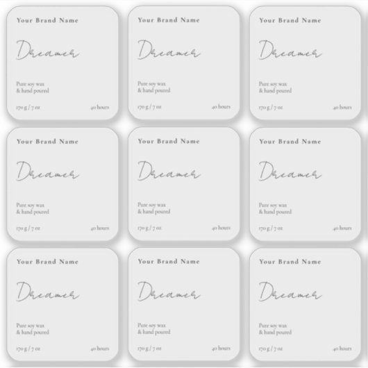 Einfache Minimalistische Klare Candle Square Aufkl Aufkleber (Vorderseite)