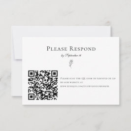 Einfache Minimalistische Klassik Eleganter Moderne RSVP Karte