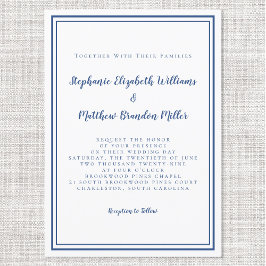 Einfache Minimalistische klassische Blauer Chic Ho Einladung