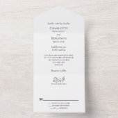 Einfache Minimalistische klassische Hochzeit All In One Einladung (Innen Boden)